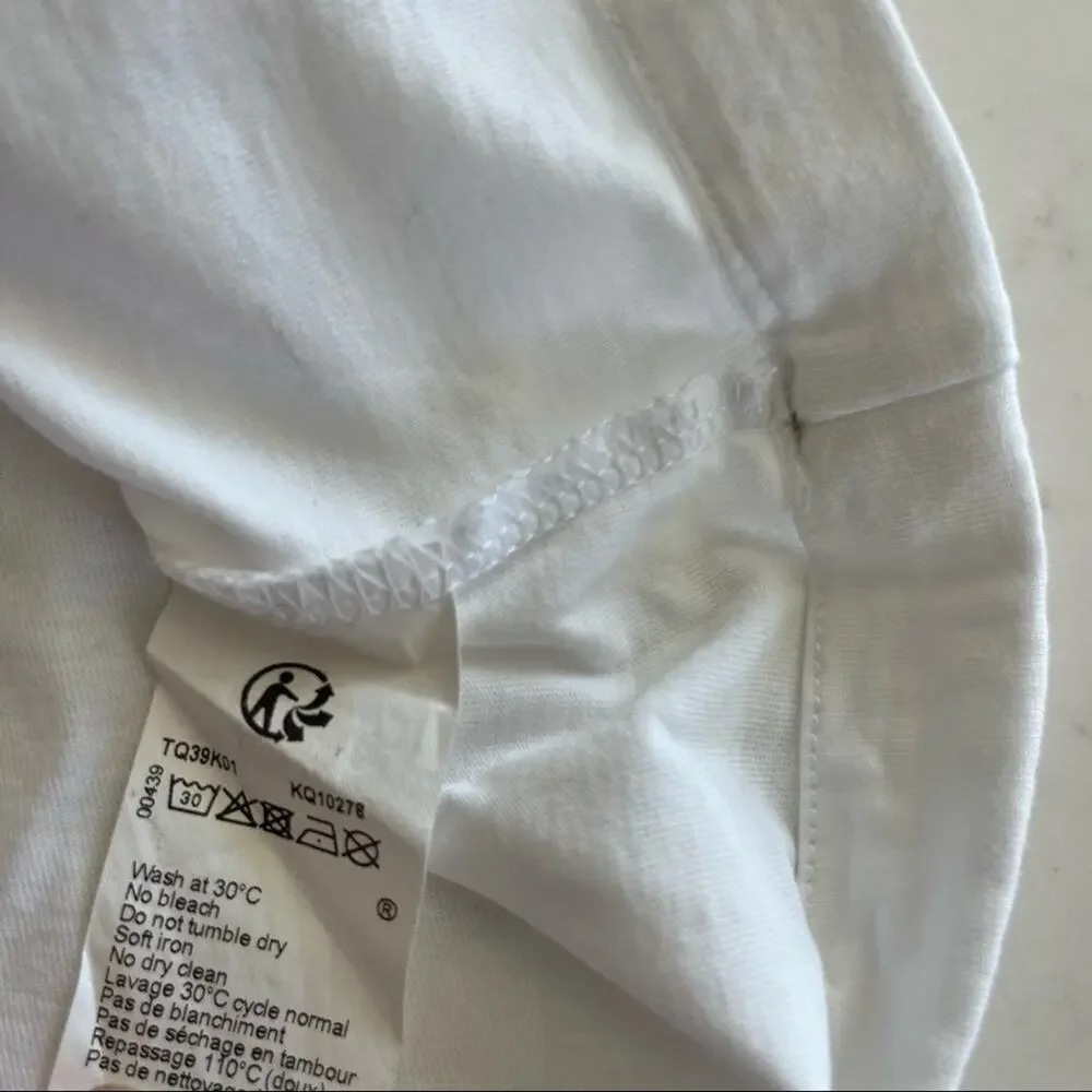 Kenzo Signature Girls White Ruffle Bell Short Sleeve T Shirt Top size 10